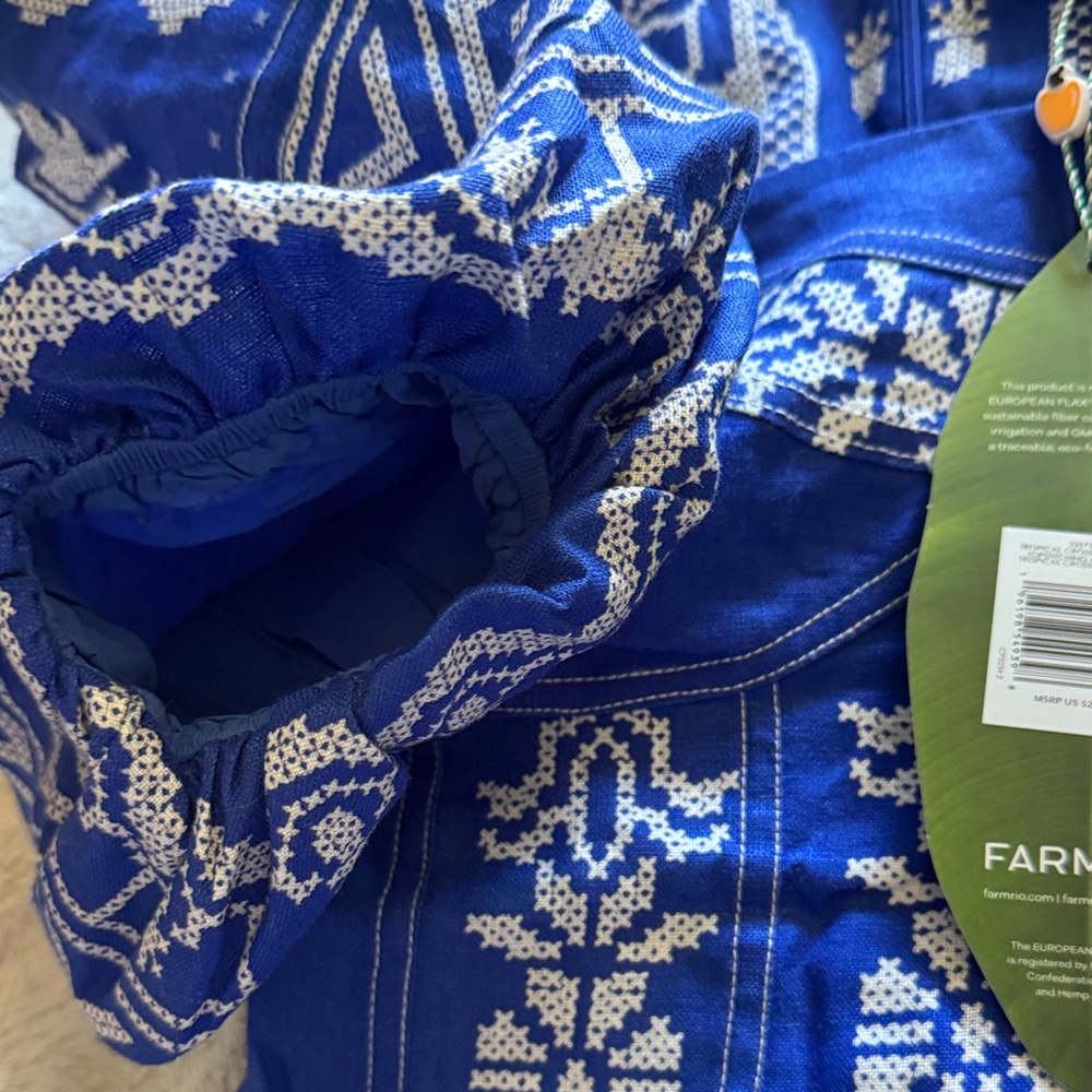 FARM Rio Blue and White Embroidered Dress - Picture 4 of 4